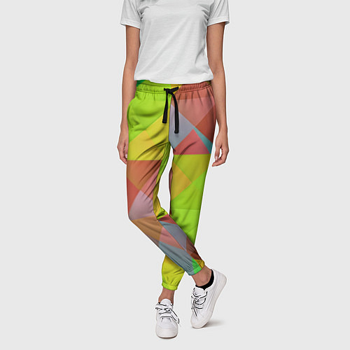 Женские брюки Разноцветные фигуры / 3D-принт – фото 3