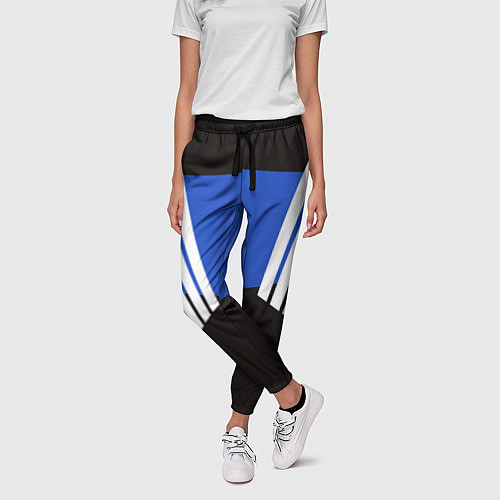 Женские брюки Олимпийка 90х - полоски / 3D-принт – фото 3