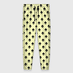 Брюки женские Пиковая масть светло-жёлтый, цвет: 3D-принт