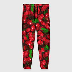 Брюки женские Красная спелая вишня, цвет: 3D-принт