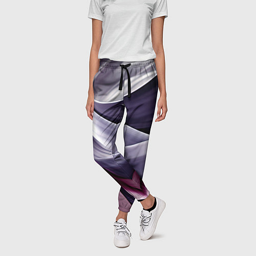 Женские брюки Абстрактные волнистые полосы / 3D-принт – фото 3
