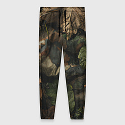 Женские брюки Реалистичный охотничий камуфляж из ткани и листьев