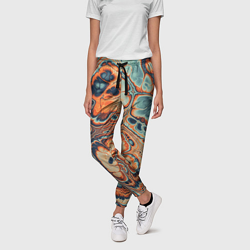 Женские брюки Абстрактный разноцветный узор / 3D-принт – фото 3