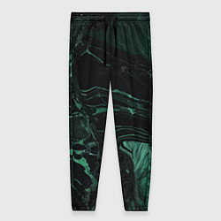 Женские брюки Черно-зеленый мрамор
