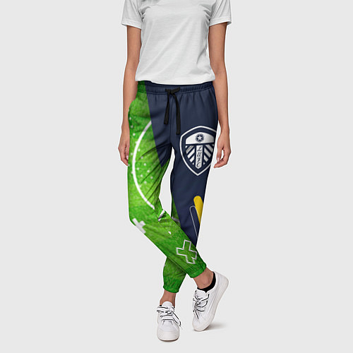 Женские брюки Leeds United football field / 3D-принт – фото 3
