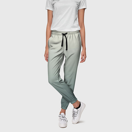 Женские брюки Серо-зелёный приглушённый градиент / 3D-принт – фото 3