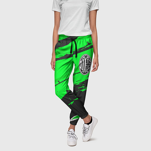 Женские брюки AC Milan sport green / 3D-принт – фото 3