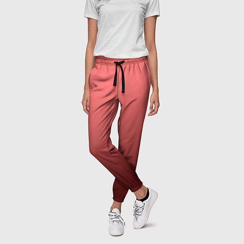 Женские брюки Оттенок розовый антик градиент / 3D-принт – фото 3