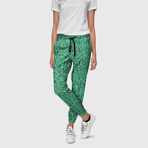 Женские брюки Мозаика нефритовый зелёный / 3D-принт – фото 3
