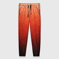 Женские брюки Полосатый градиент оранжево-красный в чёрный