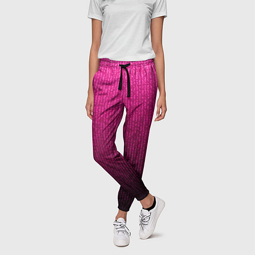 Женские брюки Яркий розовый градиент полоска / 3D-принт – фото 3