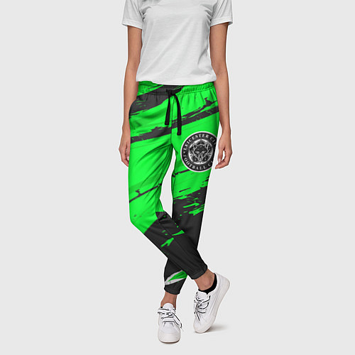 Женские брюки Leicester City sport green / 3D-принт – фото 3