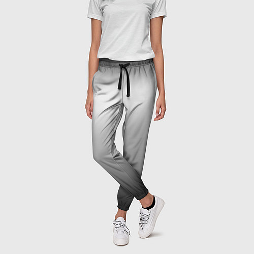 Женские брюки Градиент чёрно-серый / 3D-принт – фото 3