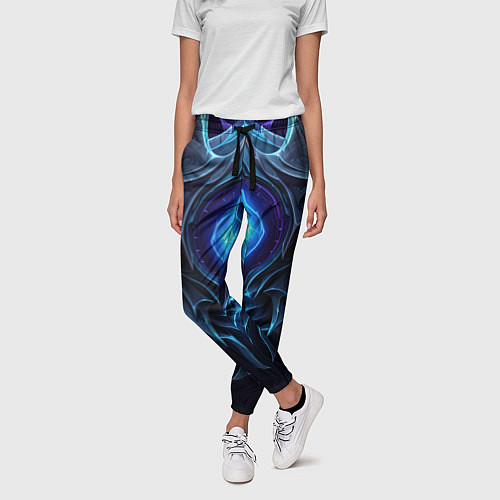 Женские брюки Магическая синяя абстракция / 3D-принт – фото 3