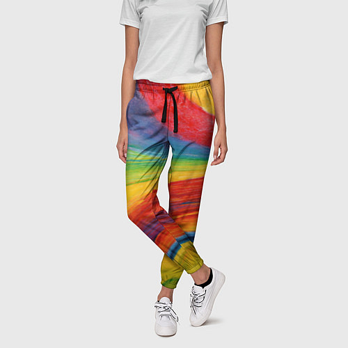 Женские брюки Рисунок масляной пастелью / 3D-принт – фото 3