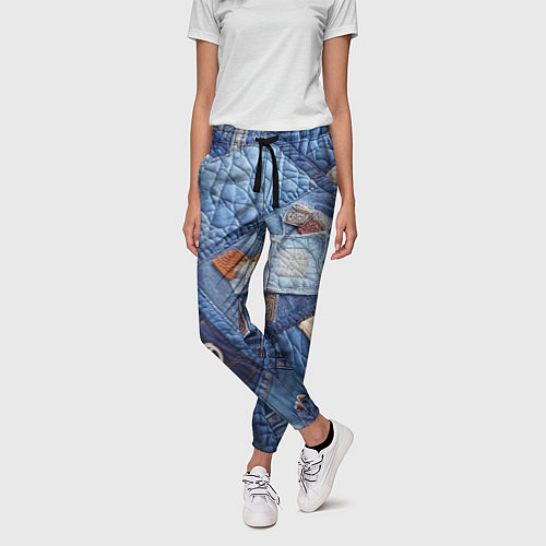 Женские брюки Vanguard jeans patchwork - ai art / 3D-принт – фото 3