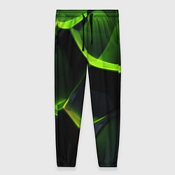 Женские брюки Green neon abstract geometry