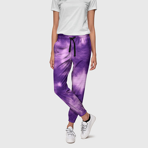 Женские брюки Фиолетовый тайдай / 3D-принт – фото 3