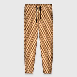 Женские брюки Светлый коричневый сетка паттерн