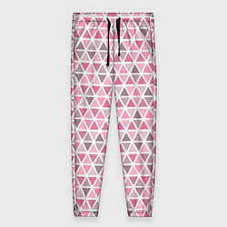 Женские брюки Серо-розовый паттерн треугольники