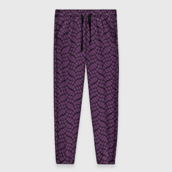 Брюки женские Тёмный фиолетовый волнистые полосы, цвет: 3D-принт