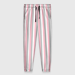 Женские брюки Полосы бело-розово-серый