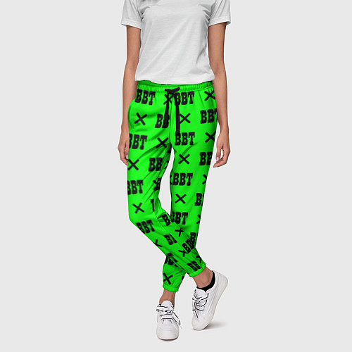 Женские брюки BBT logo green steel / 3D-принт – фото 3