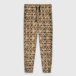 Брюки женские Магический узор чёрно-коричневый, цвет: 3D-принт