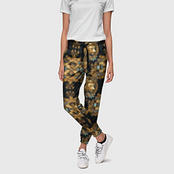 Брюки женские Изящные переплетения с головами львов, цвет: 3D-принт — фото 2