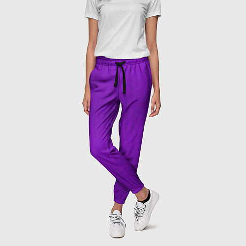 Женские брюки Фиолетовый текстурированный / 3D-принт – фото 3