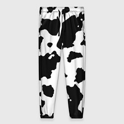Брюки женские Черно белый коровий узор, цвет: 3D-принт