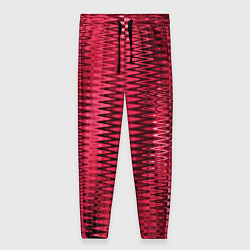 Брюки женские Тёмно-розовый абстрактные полосы, цвет: 3D-принт