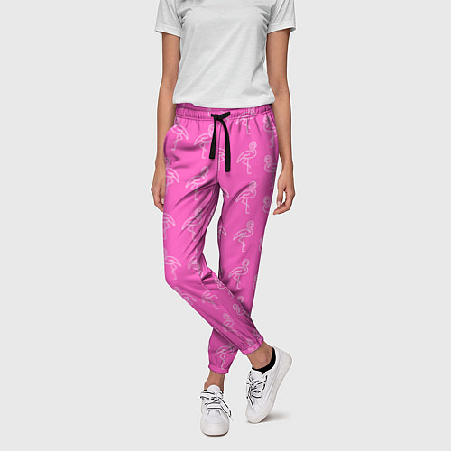 Женские брюки Пара розовых фламинго / 3D-принт – фото 3