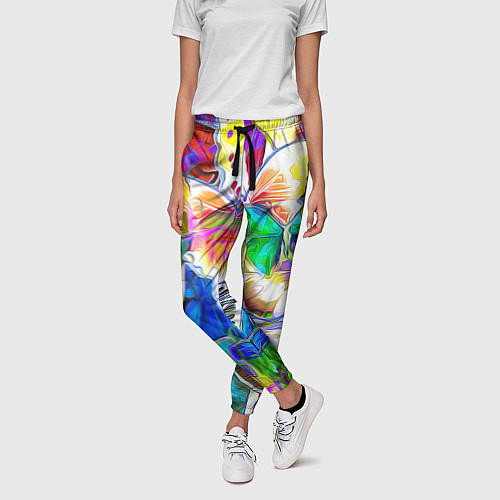 Женские брюки Живописные бабочки / 3D-принт – фото 3
