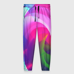 Брюки женские Неоновая абстракция градиент, цвет: 3D-принт