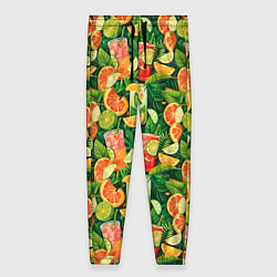 Брюки женские Летний лимонад паттерны, цвет: 3D-принт