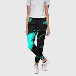 Брюки женские Неоновые краски текстура, цвет: 3D-принт — фото 2
