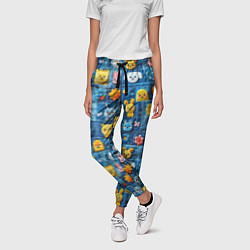 Брюки женские Пэчворк с зайчиками, цвет: 3D-принт — фото 2