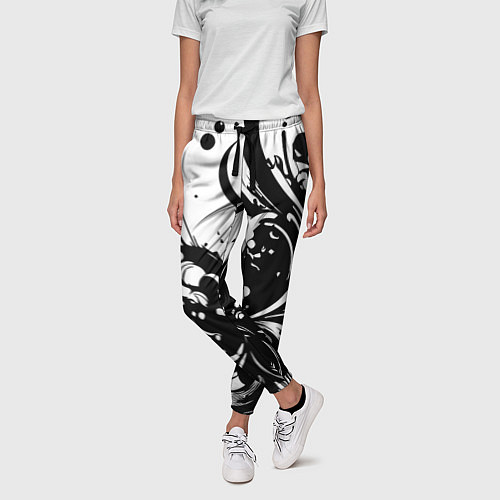 Женские брюки Модная растительная абстракция - нейроарт / 3D-принт – фото 3