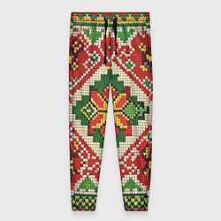 Брюки женские Классические русские узоры и орнамент, цвет: 3D-принт