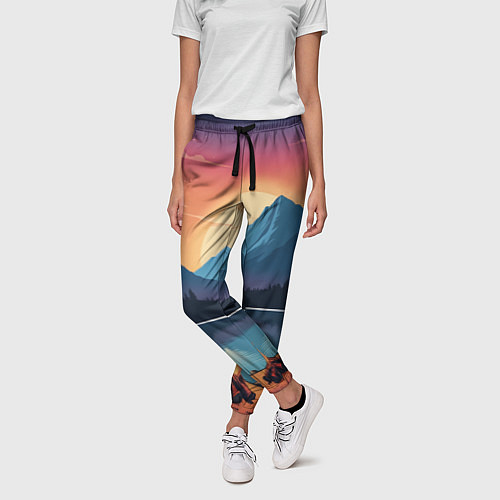 Женские брюки В лесу с палаткой / 3D-принт – фото 3