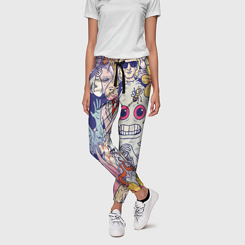 Женские брюки Психоделические монстры / 3D-принт – фото 3