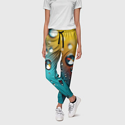 Брюки женские Крупные капли на цветном фоне, цвет: 3D-принт — фото 2
