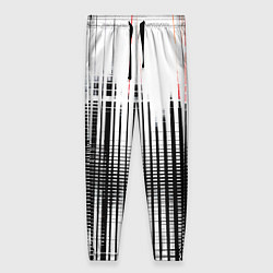 Брюки женские Красно-чёрный гранж на белом фоне, цвет: 3D-принт