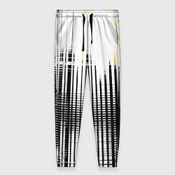 Брюки женские Жёлто-чёрный гранж на белом фоне, цвет: 3D-принт