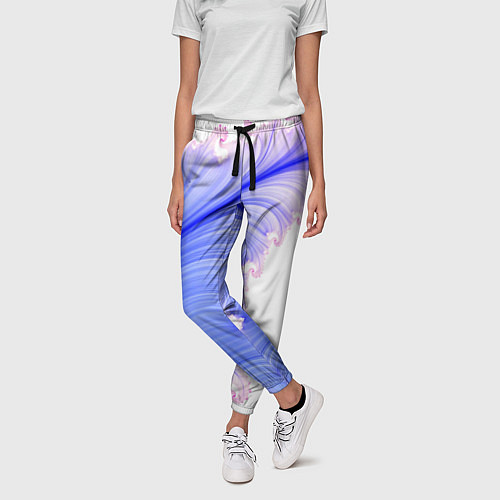 Женские брюки Узоры неон фрактал / 3D-принт – фото 3