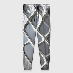 Брюки женские Полированный металл серебряный, цвет: 3D-принт