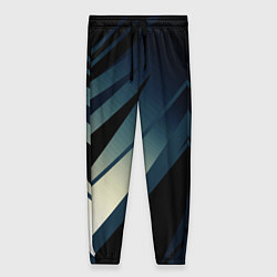 Брюки женские Чёрно-синий абстрактный с полосами, цвет: 3D-принт
