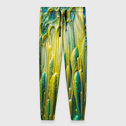 Брюки женские Золотисто-зеленые потеки, цвет: 3D-принт