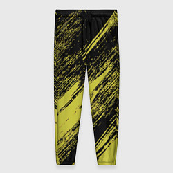Брюки женские The color is black and yellow, цвет: 3D-принт